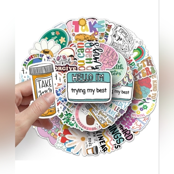 100 Mental Health Stickers for Laptops, Water Bottles & More - Picture 2 of 8